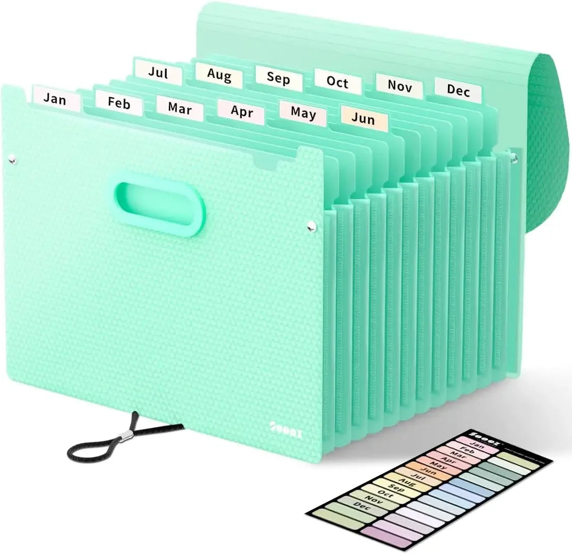 Accordion File Organizer With 12 Pockets