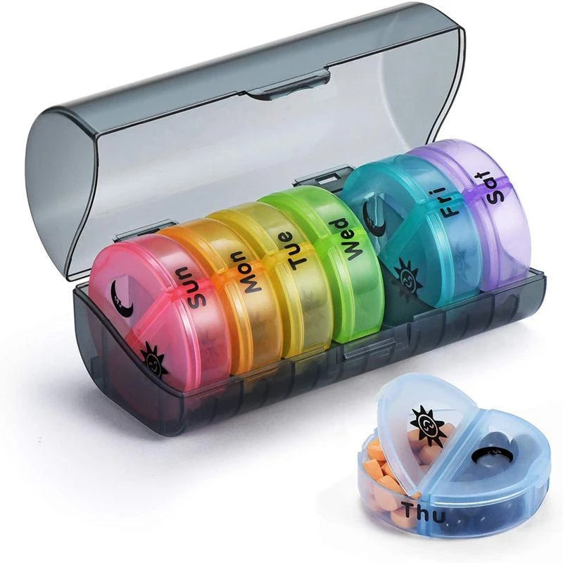Weekly Pill Organizer 7-Day Box Portable Dispenser