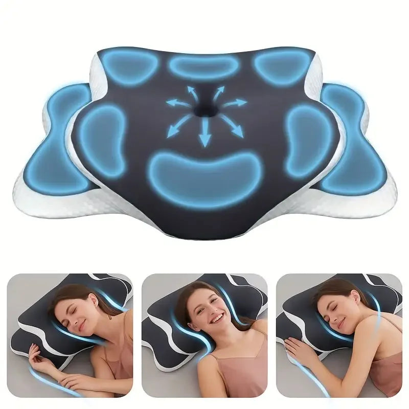 NONECN Ergonomic Memory Foam Butterfly Neck Pillow C Shaped