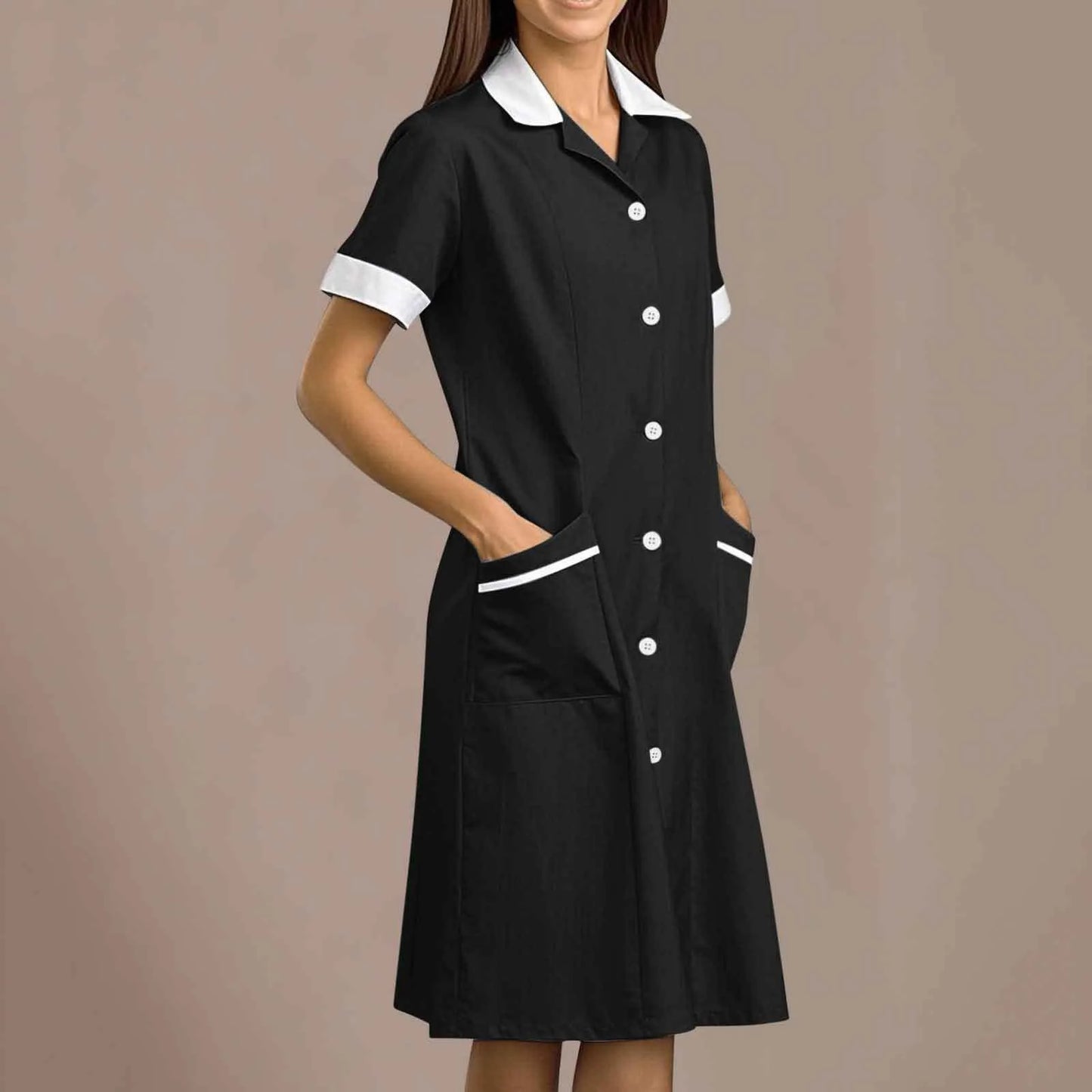 Eillysevens Nurse Uniform Long Sleeve Slim Fit Dress