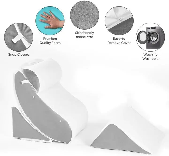 Memory Foam Wedge Pillow Set for Surgery Recovery and Relief