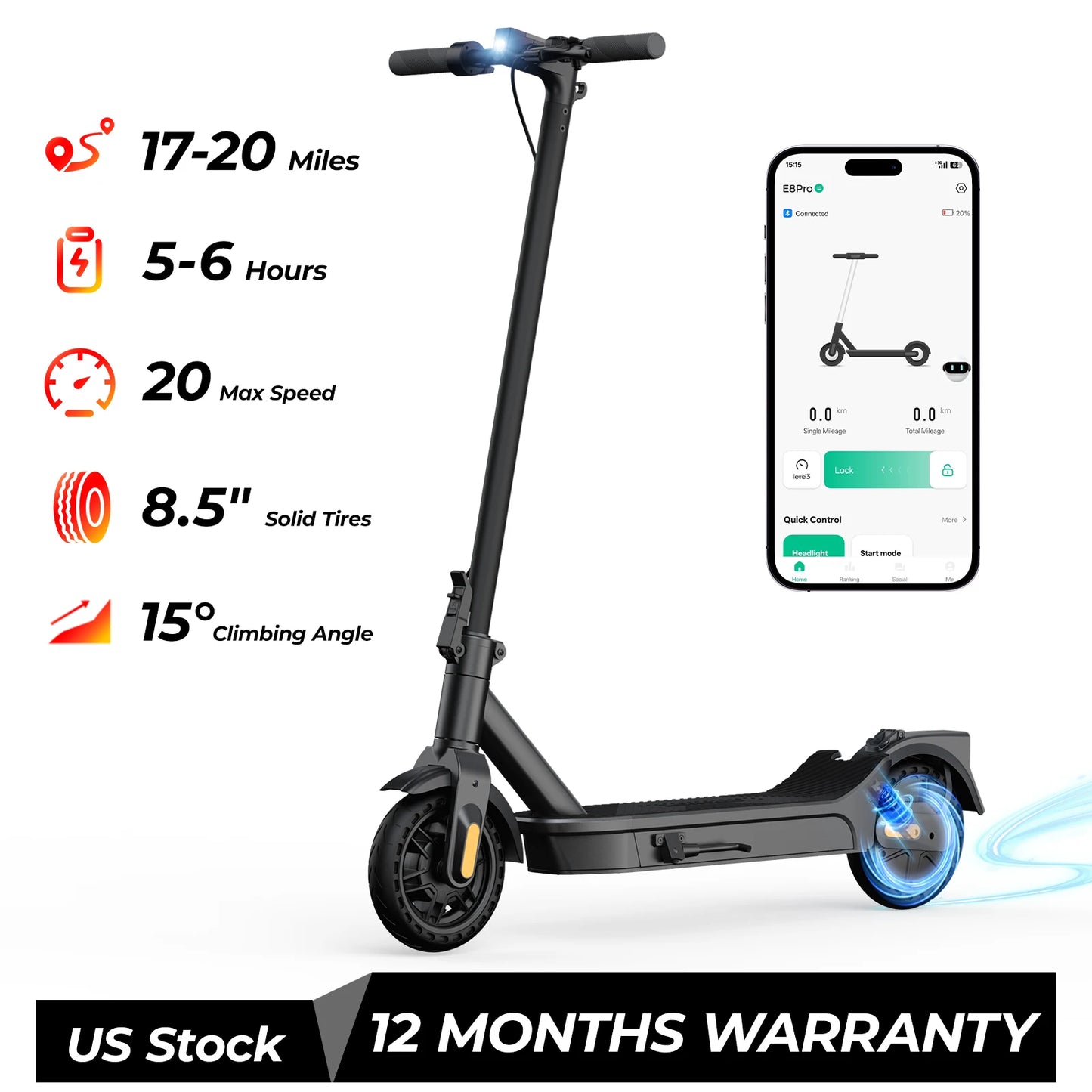 HeroPick High Speed Foldable Electric Scooter 500W 20 Mile Range