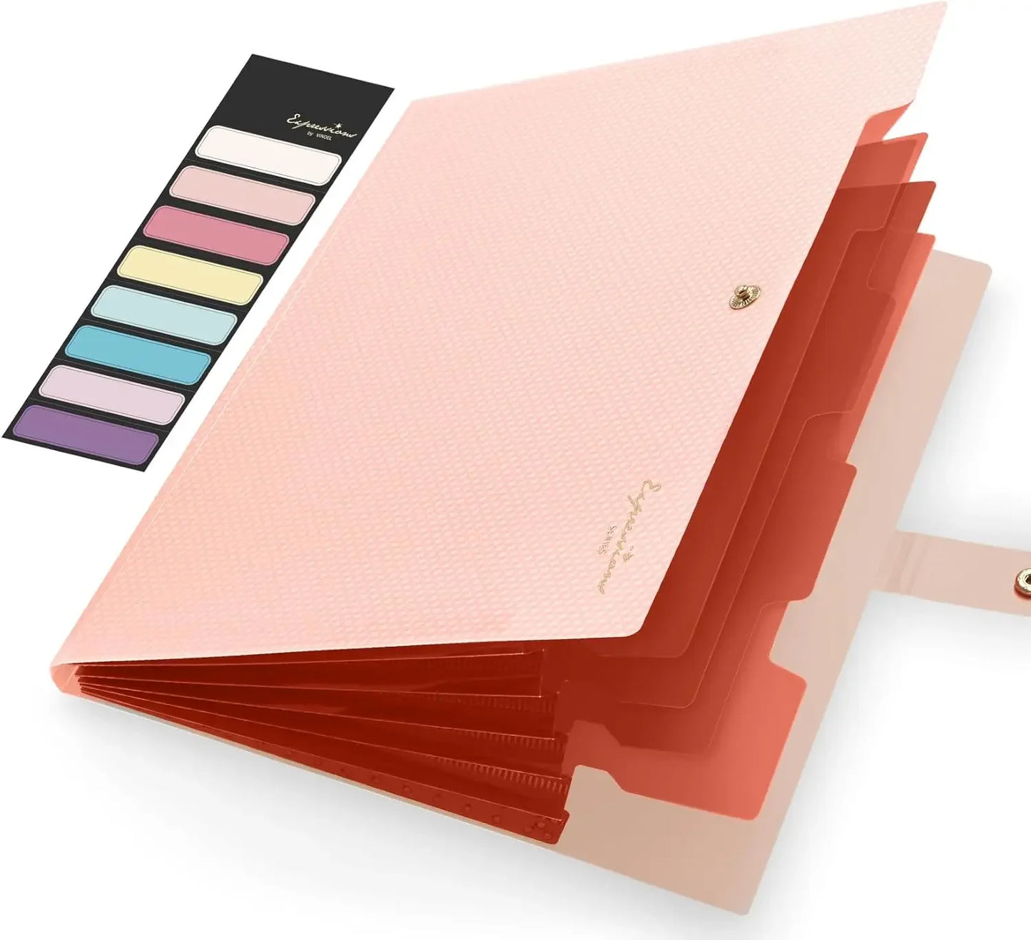 Expandable File Folder With 5 Pockets Portable Organizer