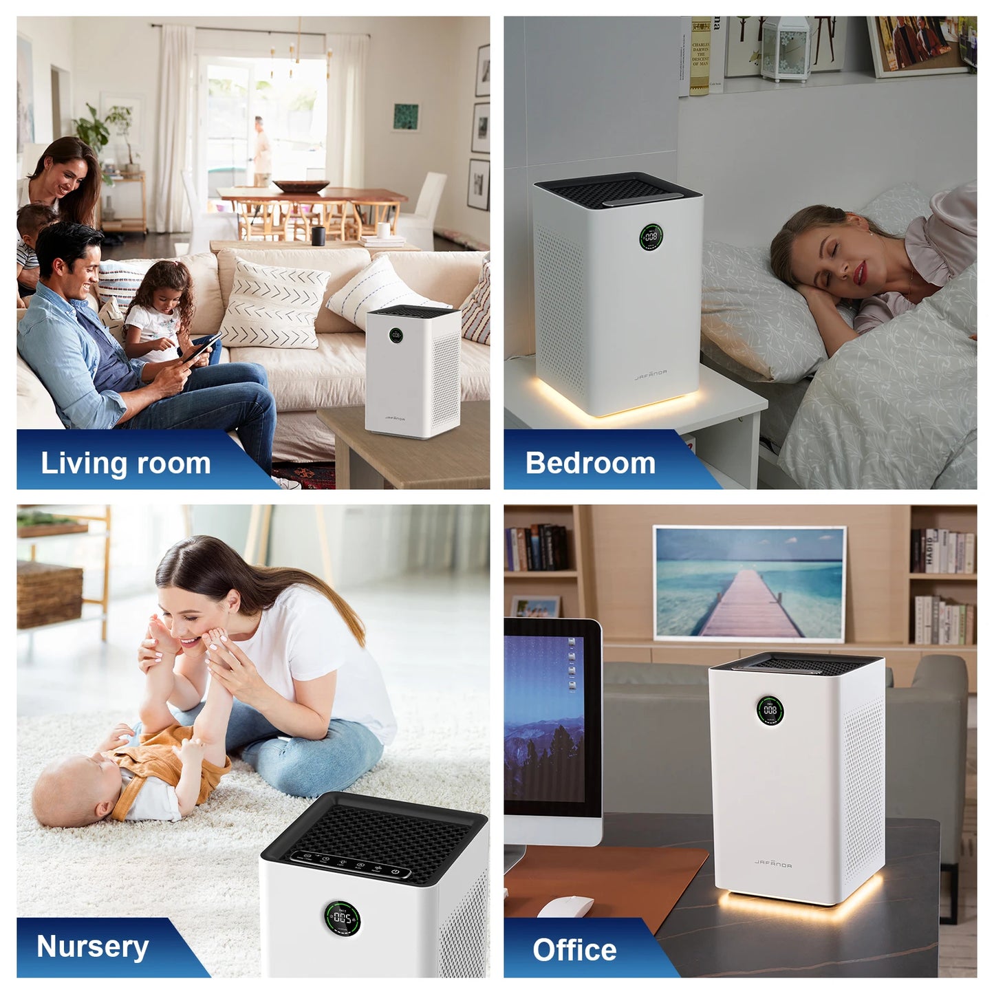 Jafända Air Purifier For Home Rooms With Smart WiFi Alexa Control True HEPA