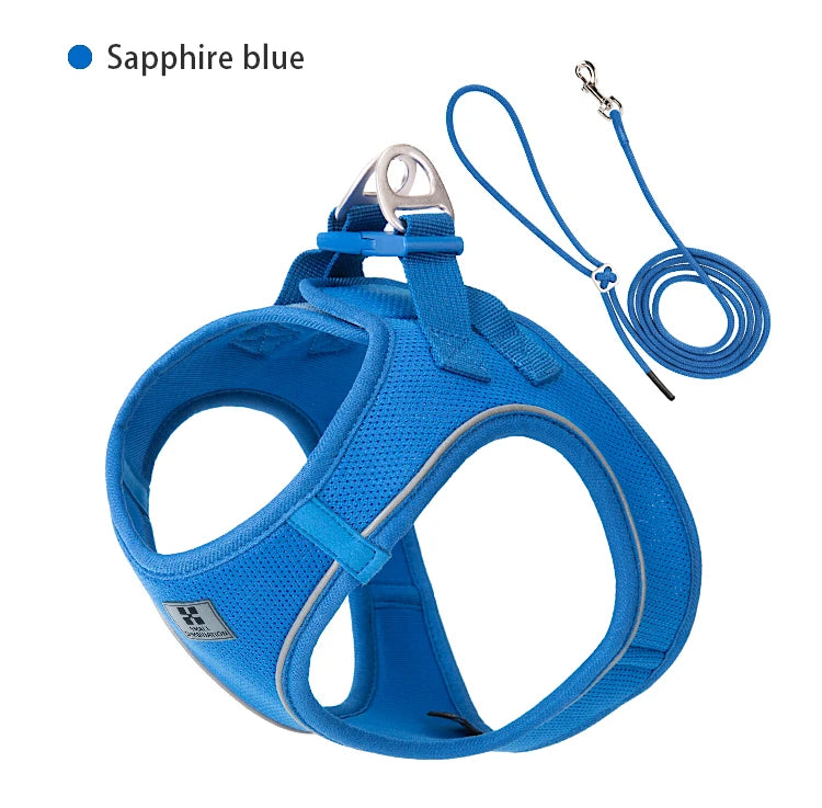 Small Combination Reflective Dog Harness Leash Set For Small And Medium Dogs