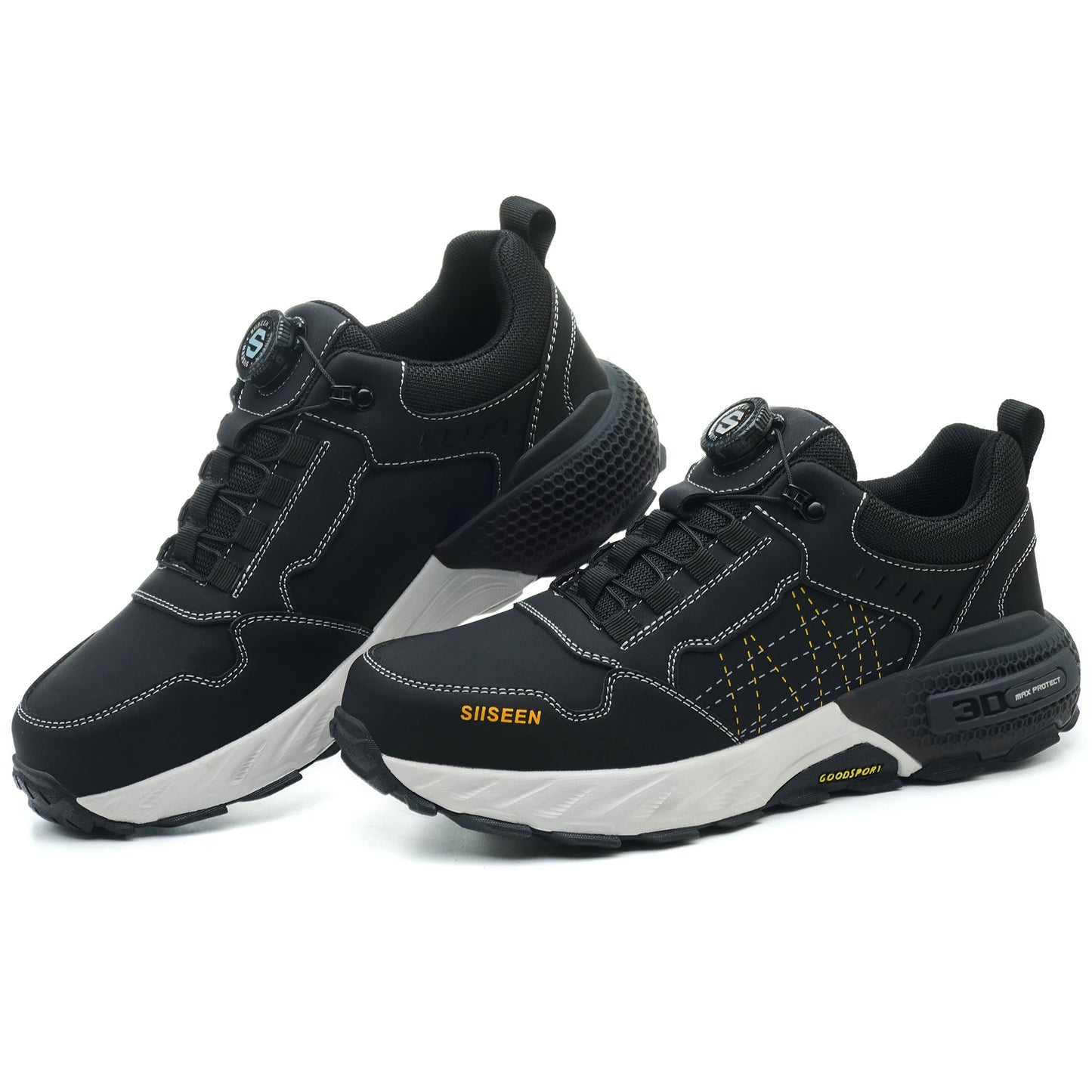 Men Leather Safety Shoes Steel Toe Work Boots Kevlar Puncture Proof