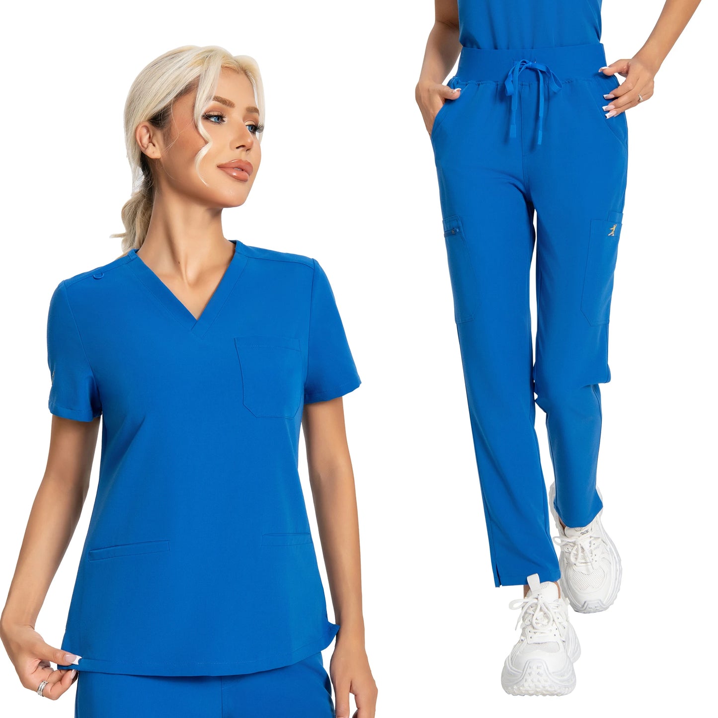 KUNGFU SCRUBSCN Ladies Dental Scrubs Set Two Piece