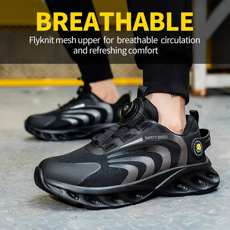 Breathable Microfiber Safety Shoes for Men Puncture Protection