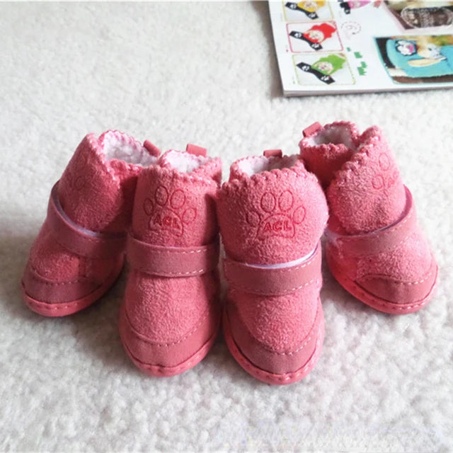 NONECN Pet Dog Shoes 4 Pack Thick Warm Boots
