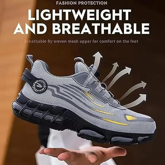 Mens Steel Toe Work Shoes Lightweight Breathable Antiskid Boots