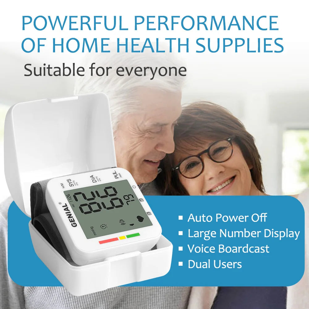Wrist Blood Pressure Cuff Universal With Large LCD Display