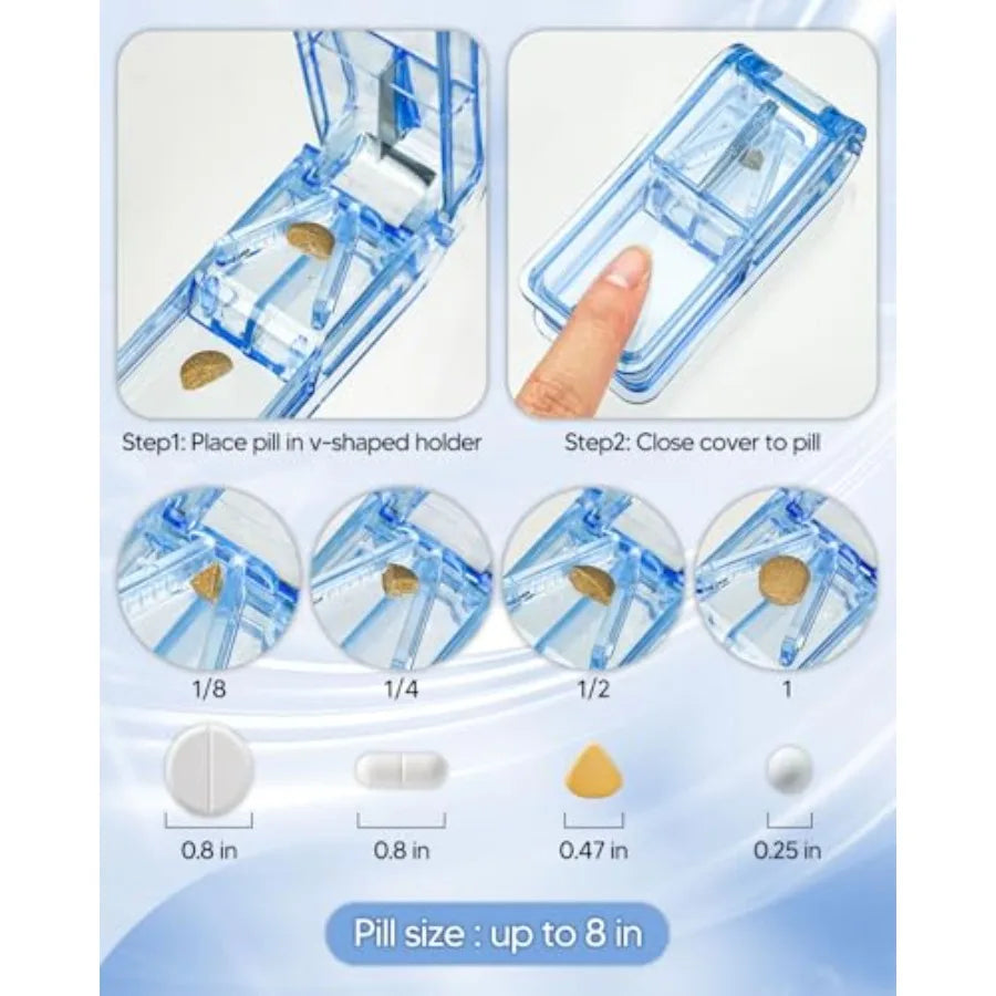 Monthly Pill Organizer Twice Daily With Pill Cutter Travel Bag