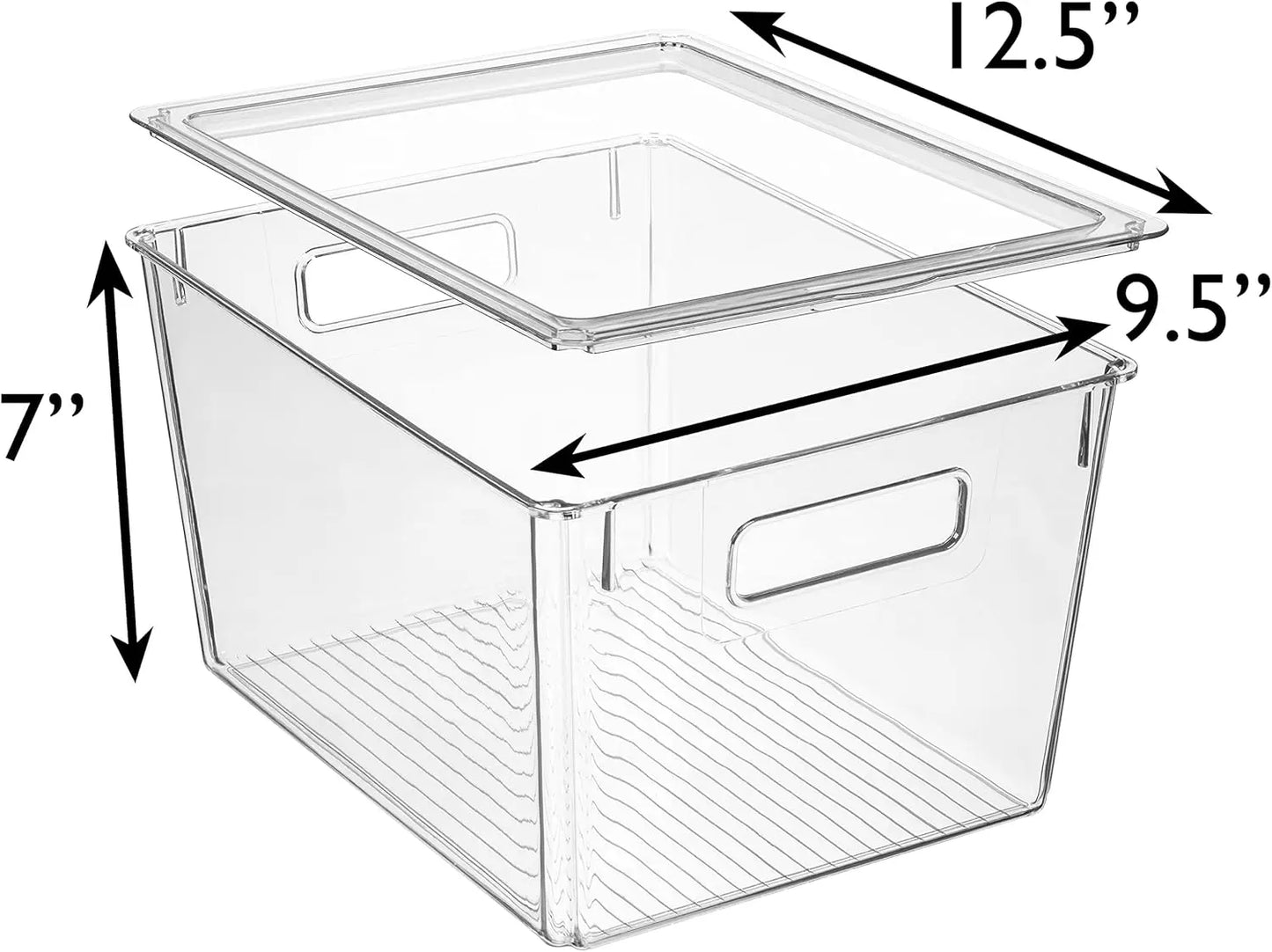 Clear Plastic Storage Bins With Lids For Pantry Organization