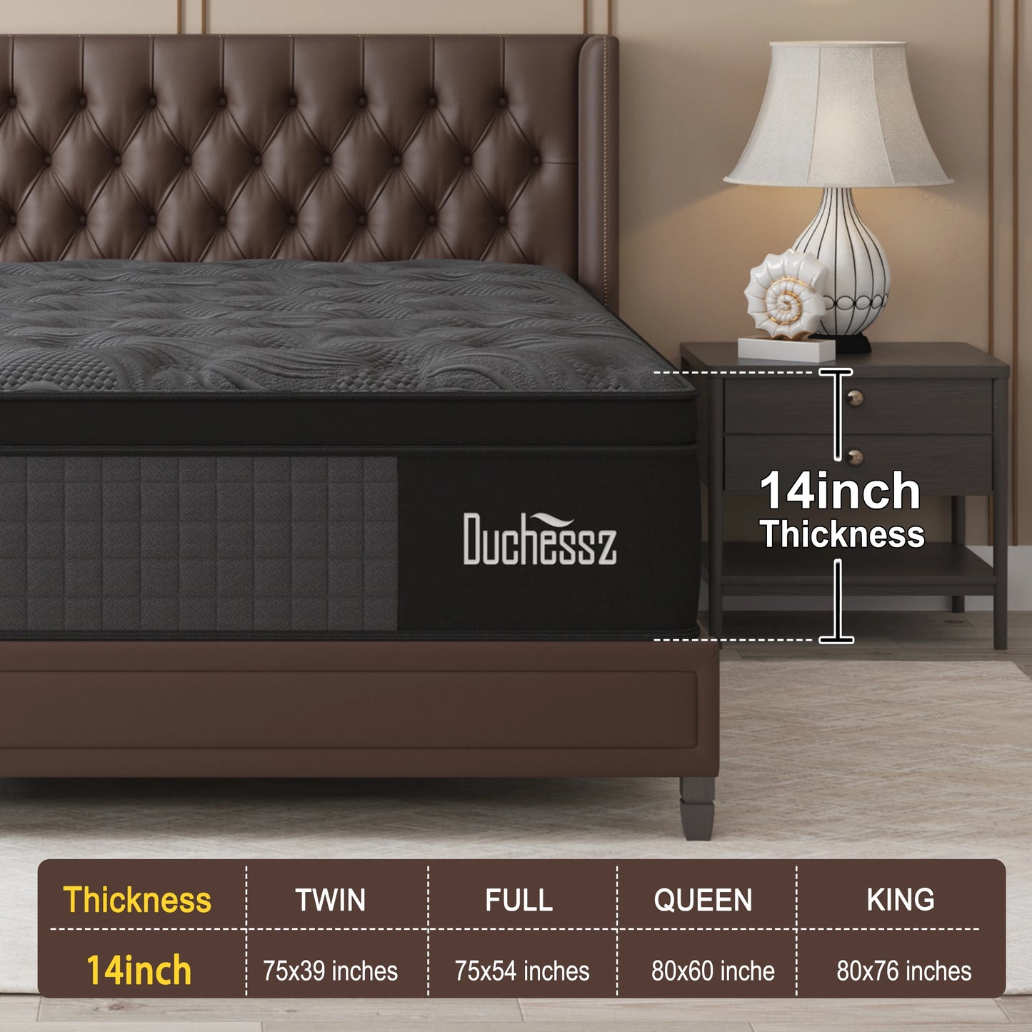 Sweetlove Mattress in a Box Hybrid Memory Foam Euro Top Medium Firm