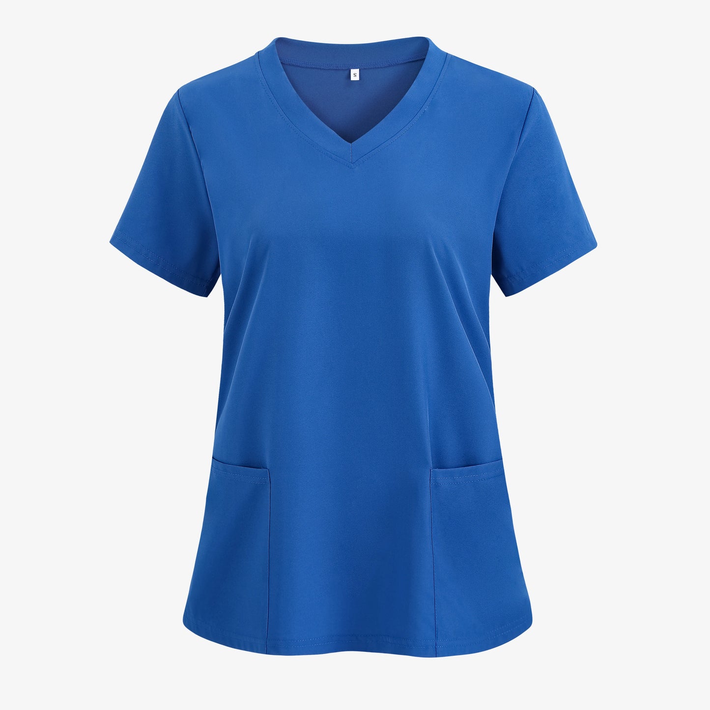 XUANSHOWCN Women Nurse Uniform Woven Top Pocket Front V Neck
