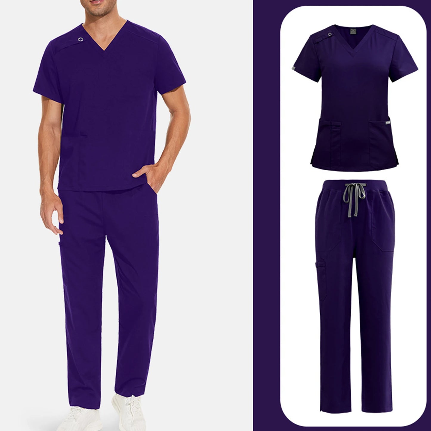 Medical Uniform Scrubs Set Unisex Dentist Veterinary