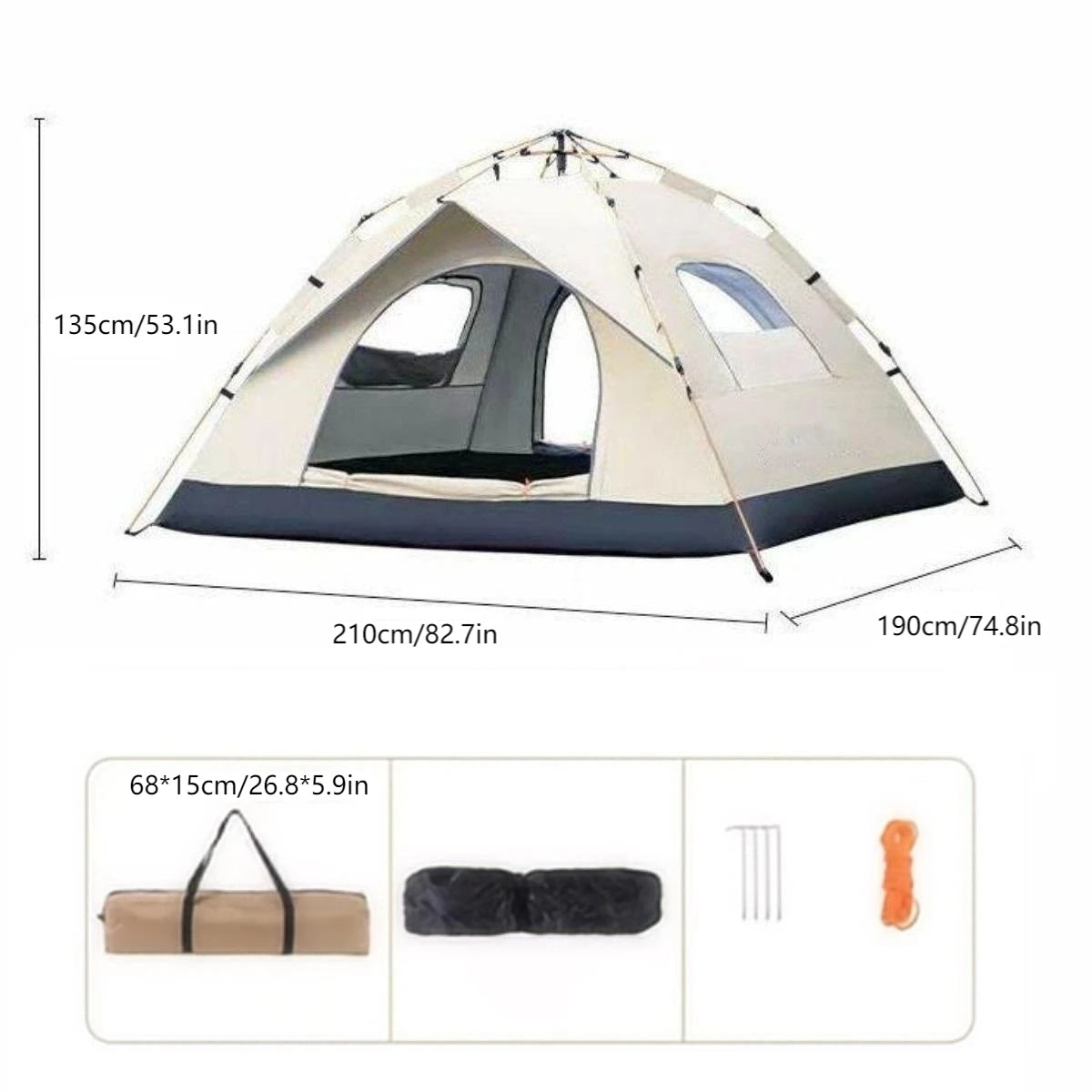 Pakicetus Automatic Pop Up Outdoor Camping Tent Shelter