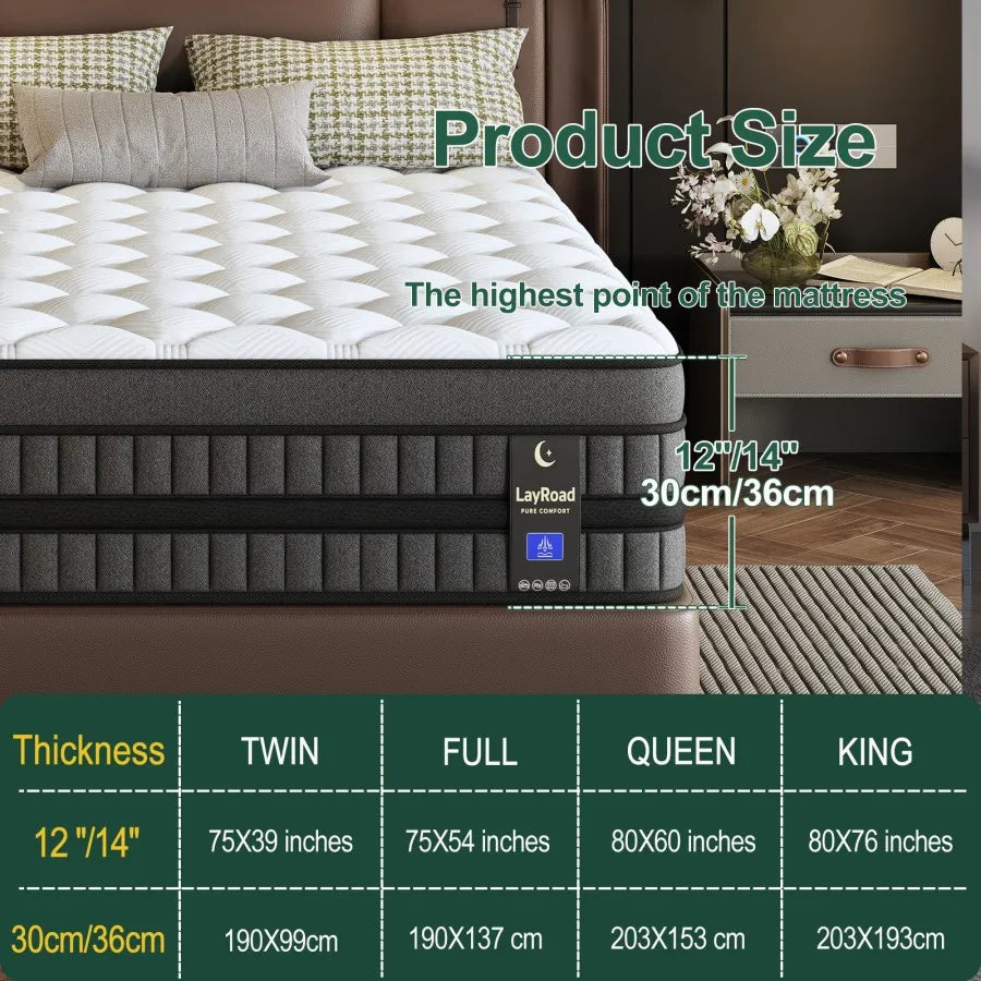 Hybrid Gel Memory Foam Mattress With Pocketed Springs Medium Firm