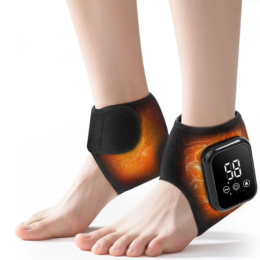 Heated Ankle Brace With Vibration USB Rechargeable Foot Massager