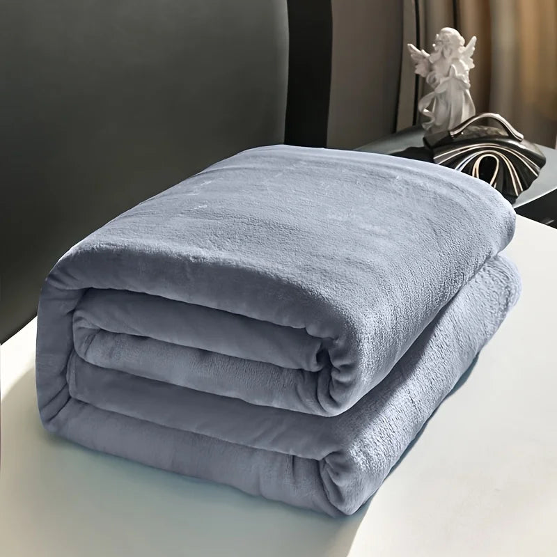 Solid Flannel Multifunctional Blanket Soft Warm For Living Room Bedroom