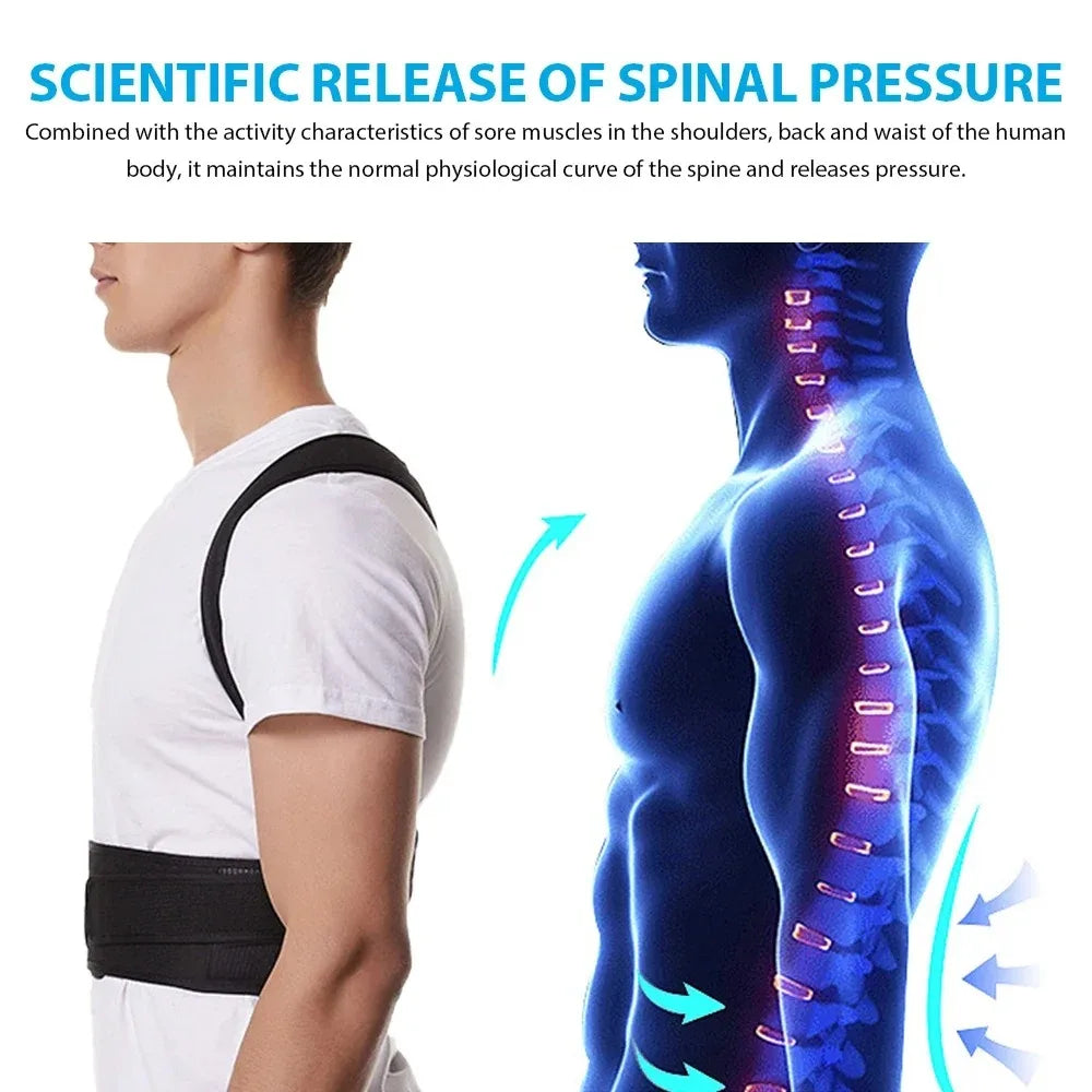 Jiehu Adjustable Back Brace Posture Corrector For Women And Men
