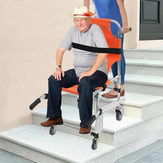 Foldable Emergency Stair Chair Aluminum Lift For Homes Hospitals 350lbs