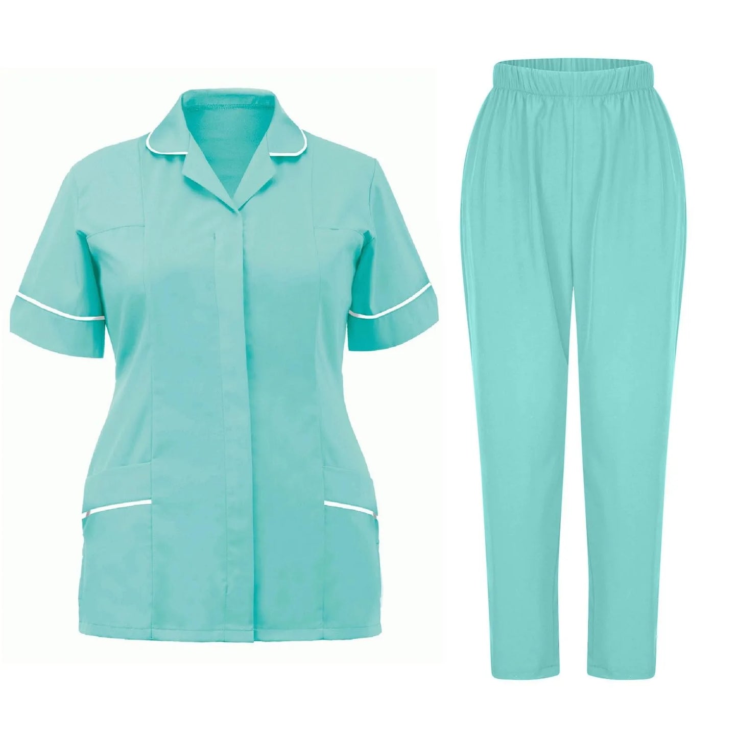 Eillysevens Womens Nurse Uniform Quick Dry VNeck Pocket Scrub Set