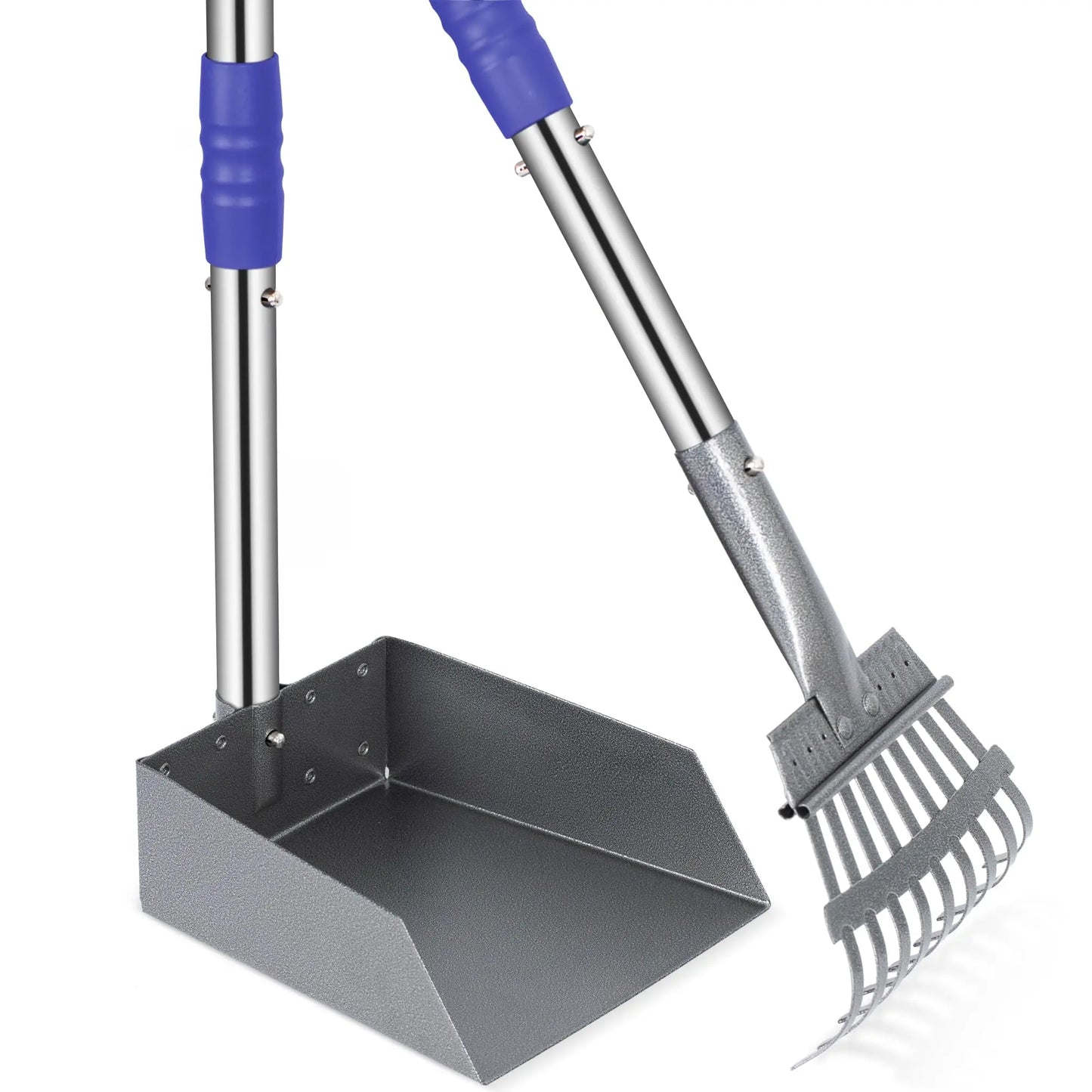 Dog Pooper Scooper Set With Long Adjustable Stainless Handles