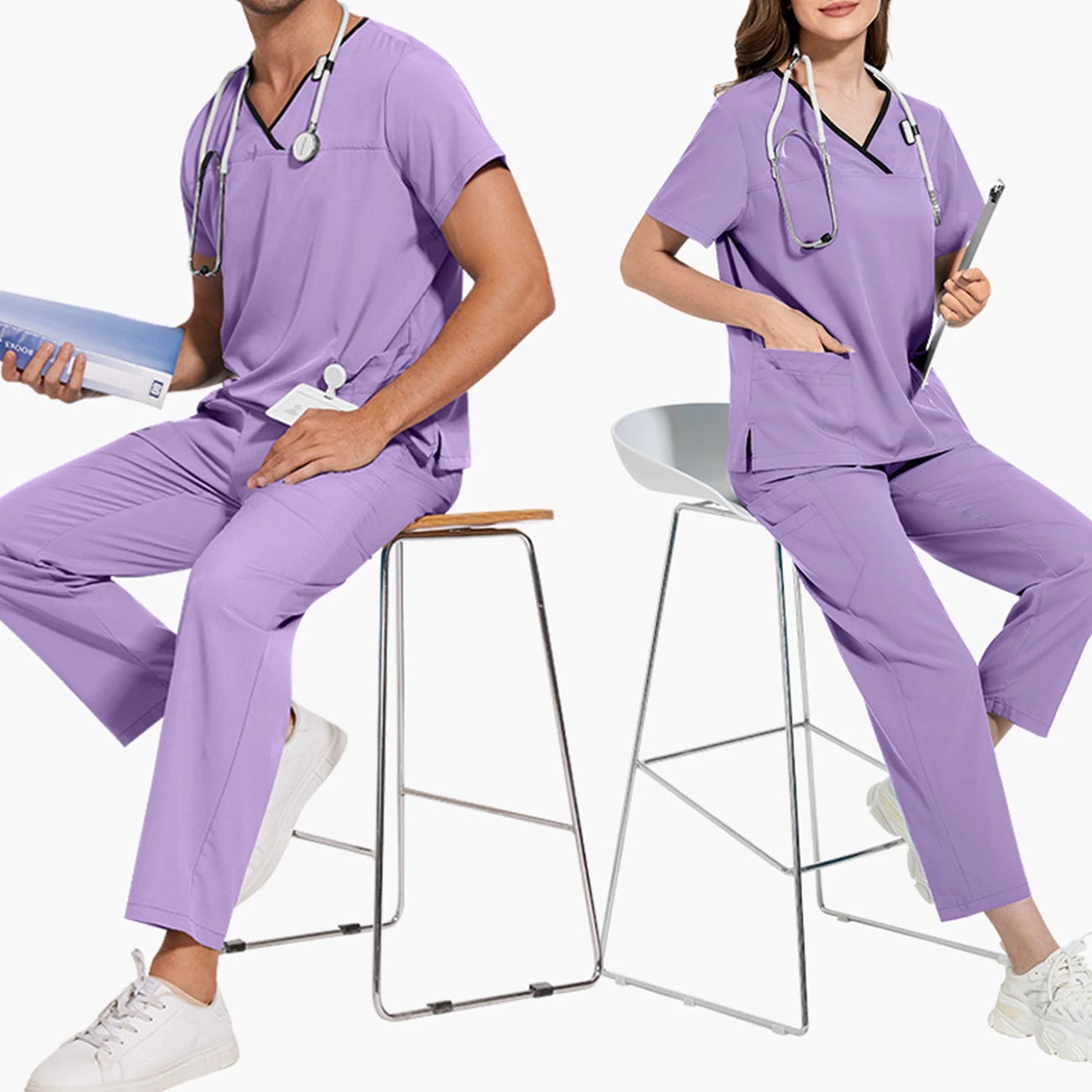 Soft Lightweight Jogger Scrubs Suit For Healthcare Workers Nurses Doctors