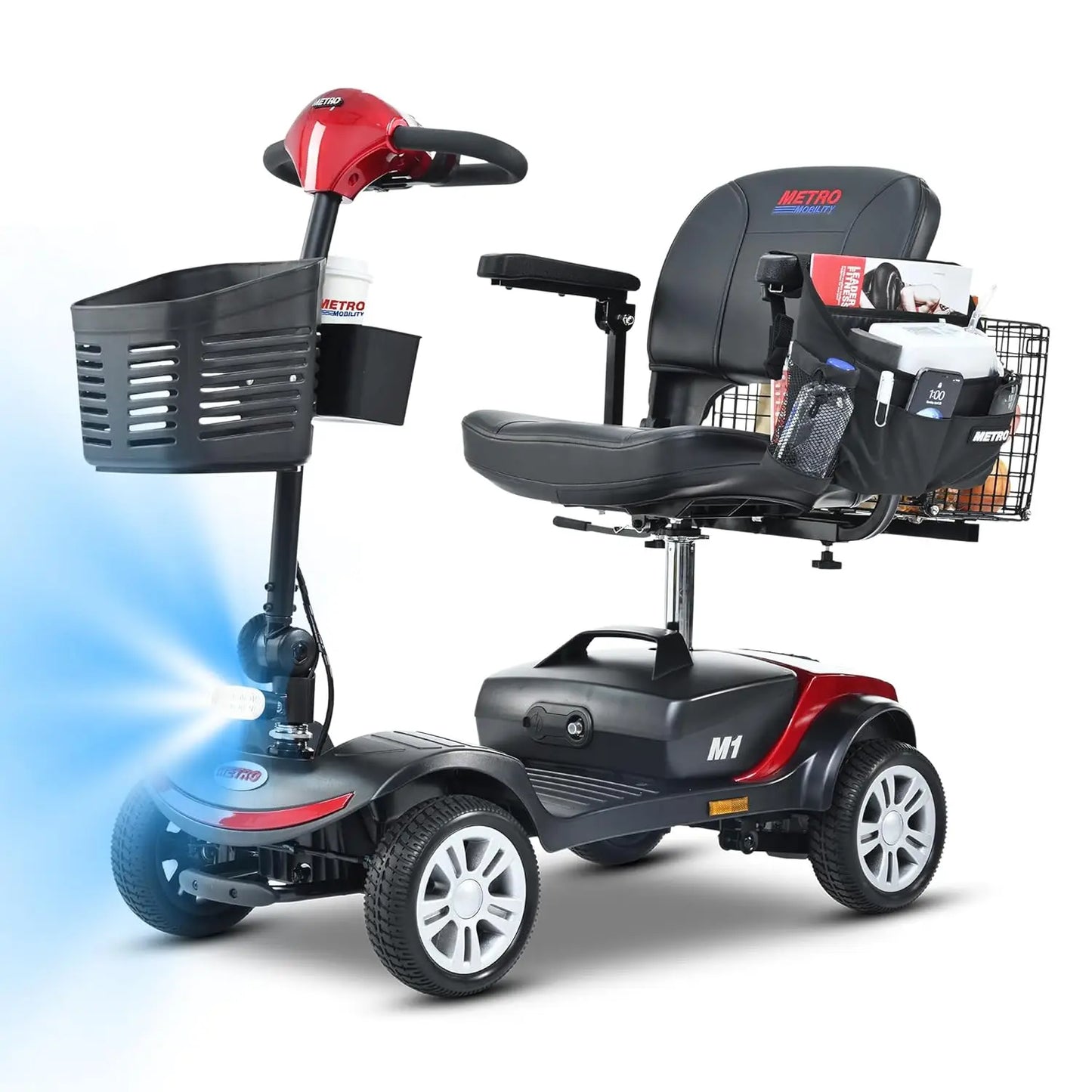 4 Wheel Mobility Scooter 300 lb Capacity Folding for Adults