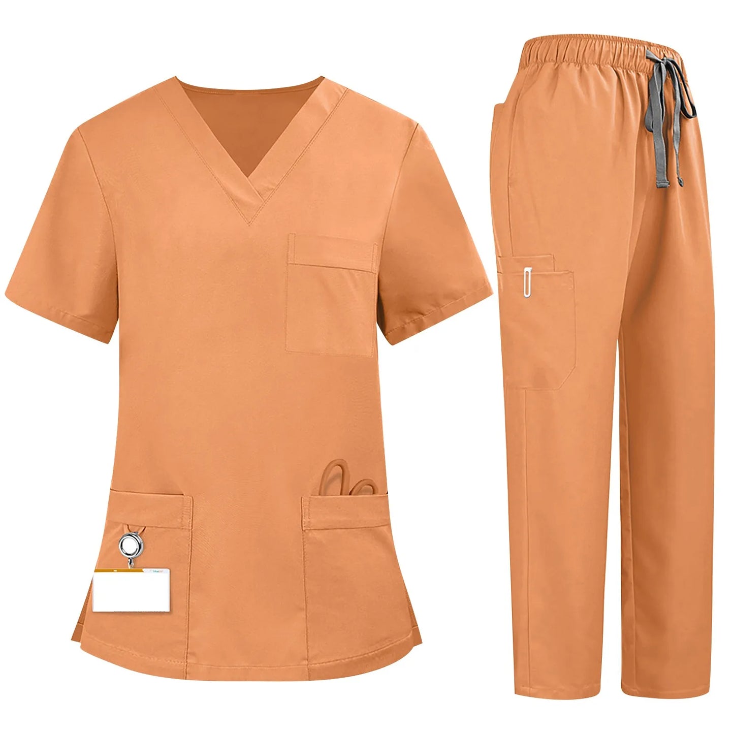 Eillysevens Women's Nurse Scrub Uniform V Neck Short Sleeve