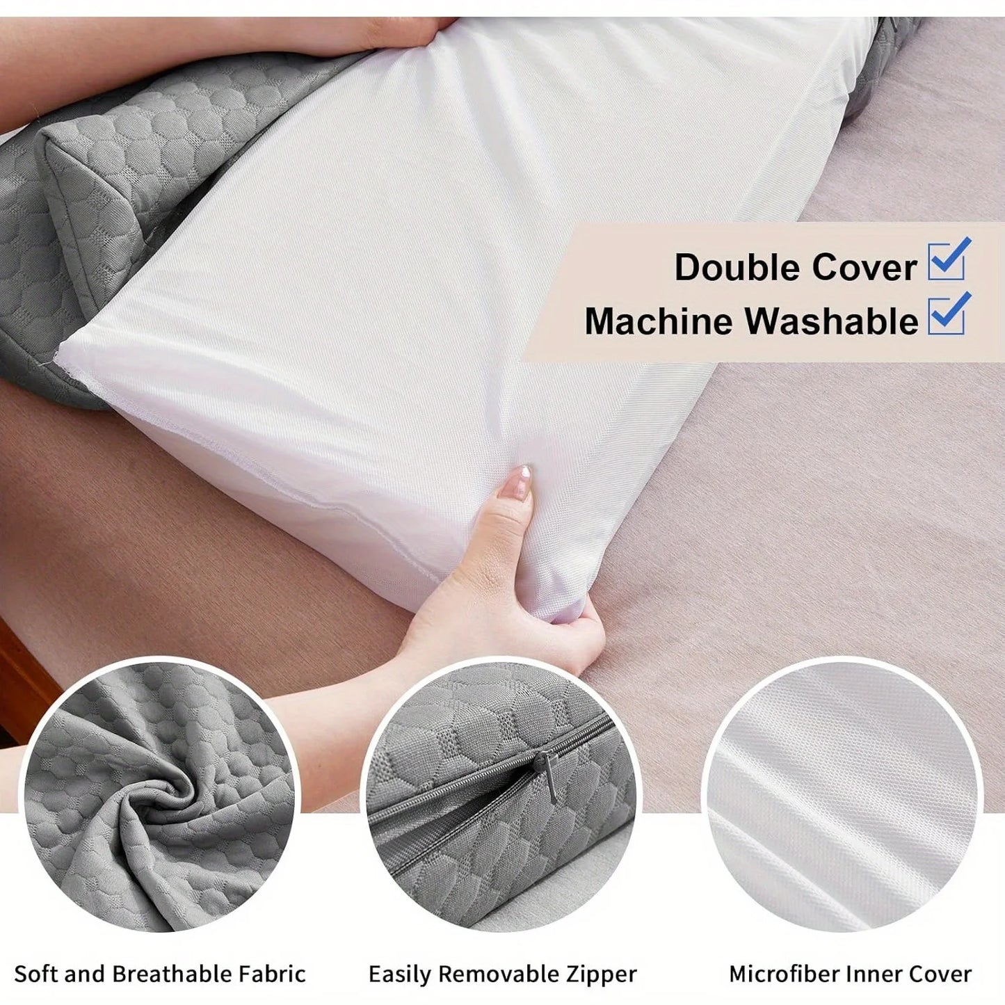 ELAFY Bed Wedge Pillow Gap Filler Between Headboard And Mattress