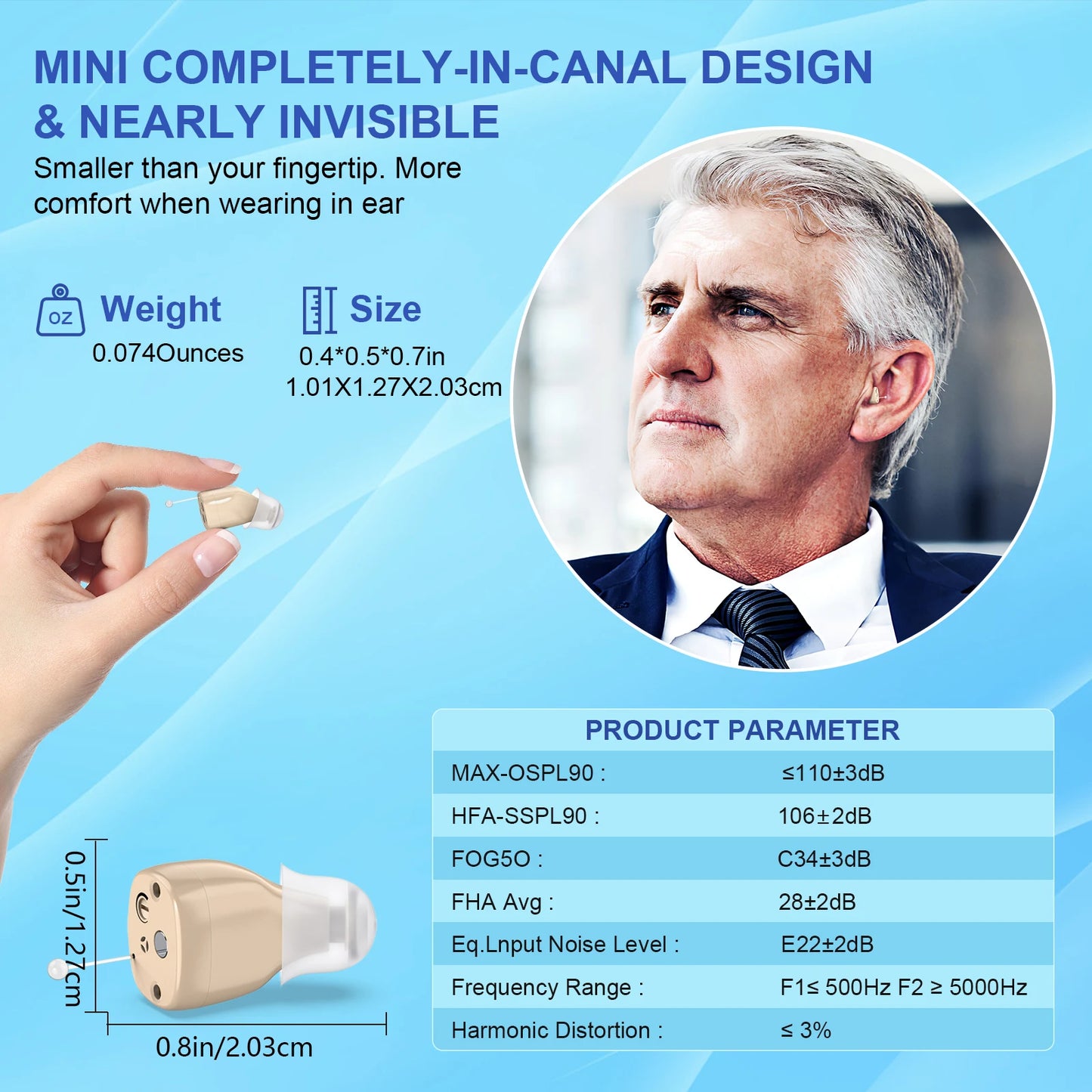 KF Concept Mini In Ear Hearing Aids With Rechargeable Display
