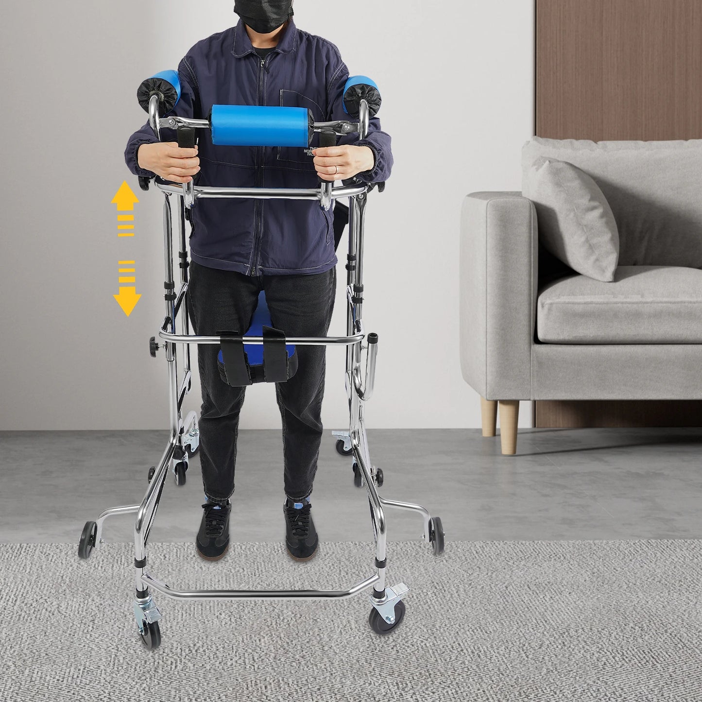 Rollator Walker 8-Wheel Adjustable Mobility Aid With Seat And Brakes