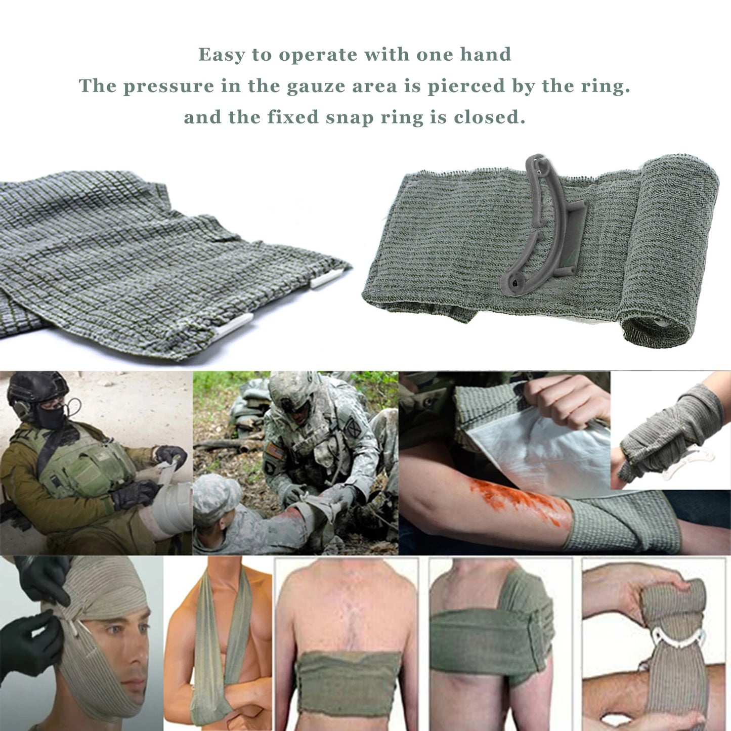 RZAHUAHU First Aid Trauma Tourniquet Hemostatic Bandage Outdoor Emergency