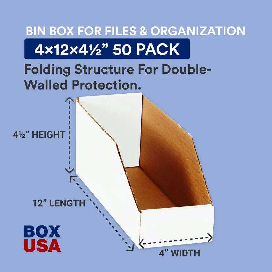 Cardboard Storage Bins Open Top For Home Garage Warehouse Organization