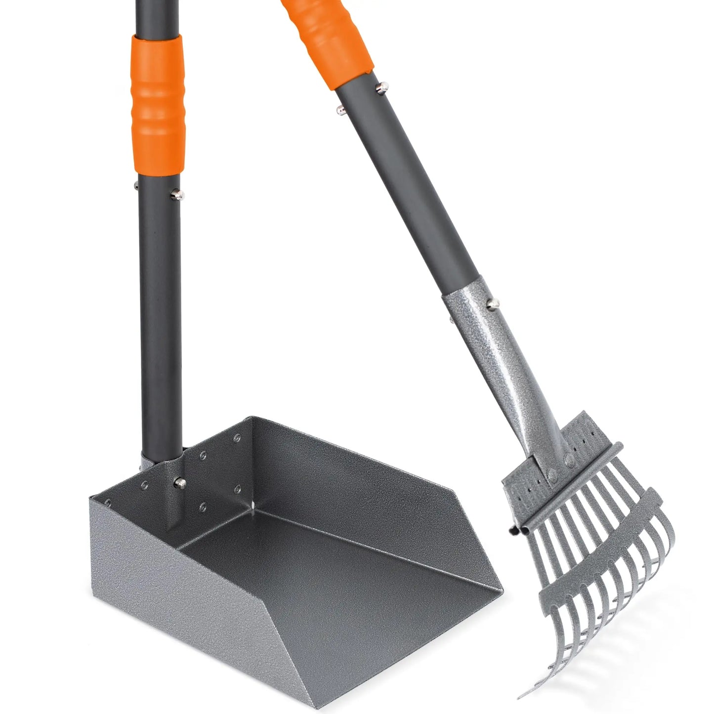 Dog Pooper Scooper Set With Long Adjustable Stainless Handles