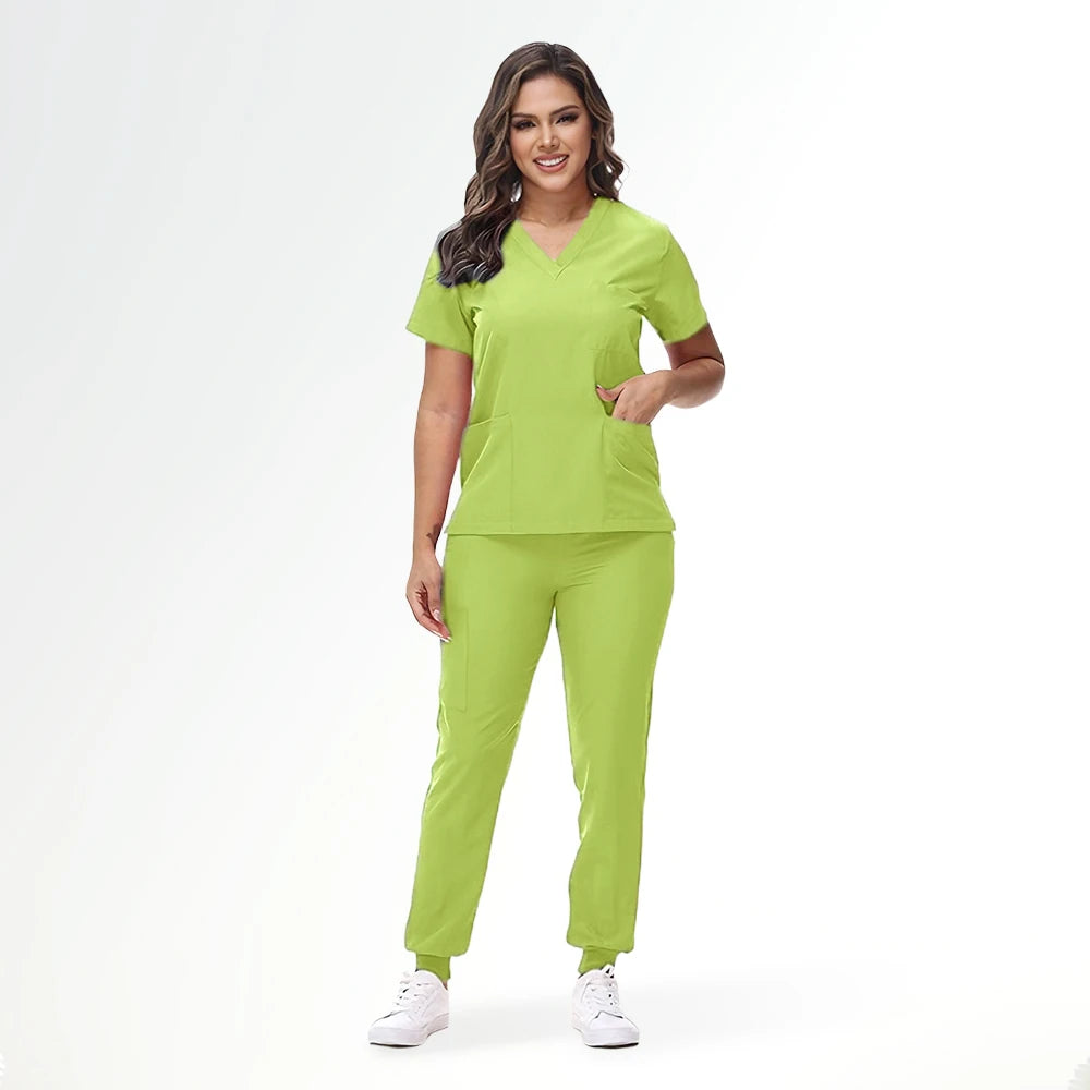 BAISITIMPLE Stretchy Medical Scrubs Uniform for Doctors and Nurses