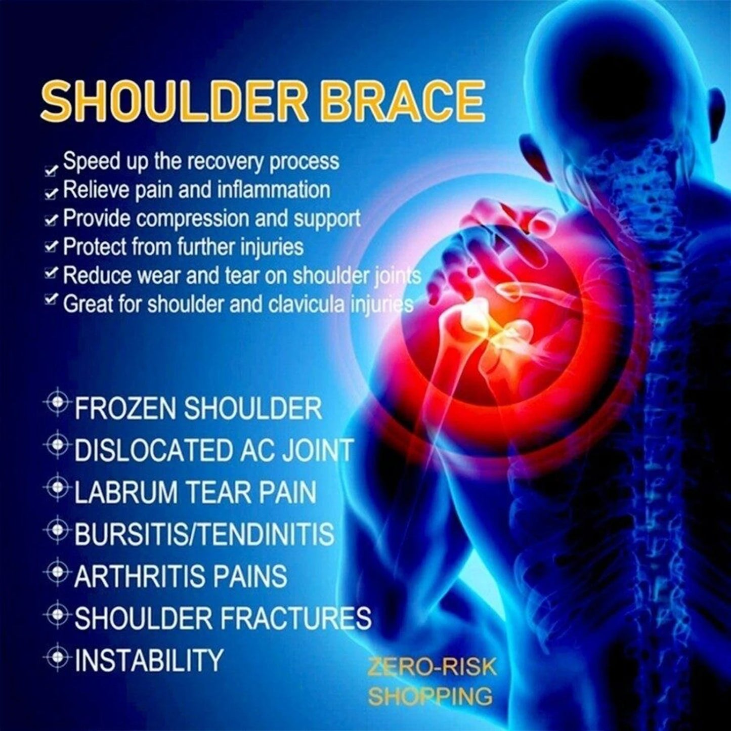 Self Heating Shoulder Strap Adjustable Thermal Pad For Pain Relief