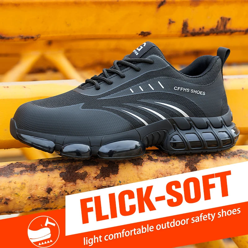 Breathable Lightweight Anti Smash Anti Puncture Safety Shoes For Men