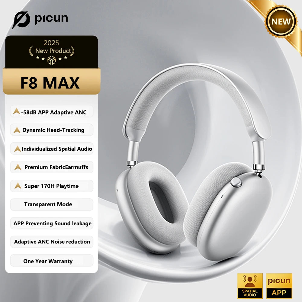 Picun F8 Pro Wireless ANC Headphones With Spatial Audio