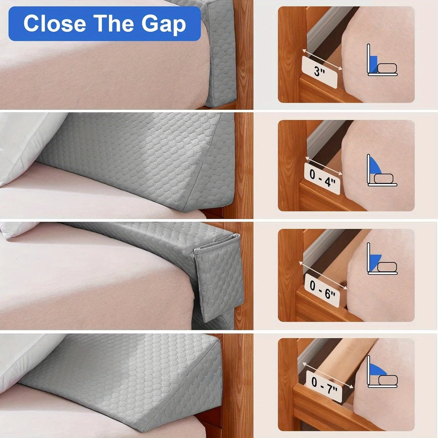 ELAFY Bed Wedge Pillow Gap Filler Between Headboard And Mattress