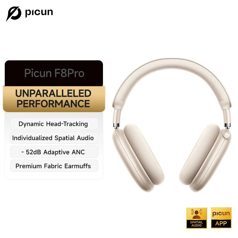 Picun F8 Pro Wireless ANC Headphones With Spatial Audio