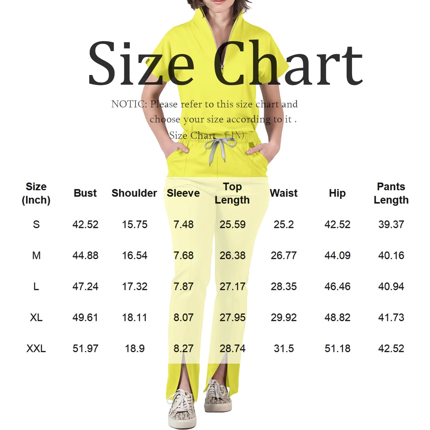 Nurse Scrub Set V-Neck Half Zip Short Sleeve Professional Workwear