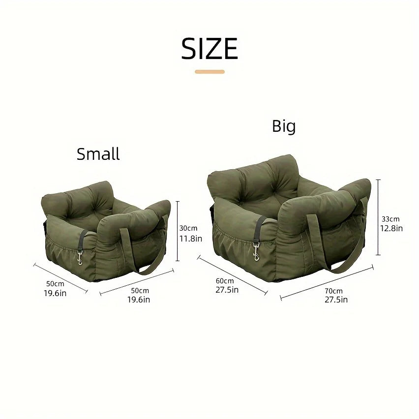 Dog Car Seat With Safety Belt Non Slip Pet Bed For Cars