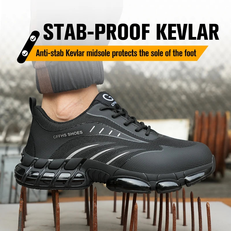 Breathable Lightweight Anti Smash Anti Puncture Safety Shoes For Men