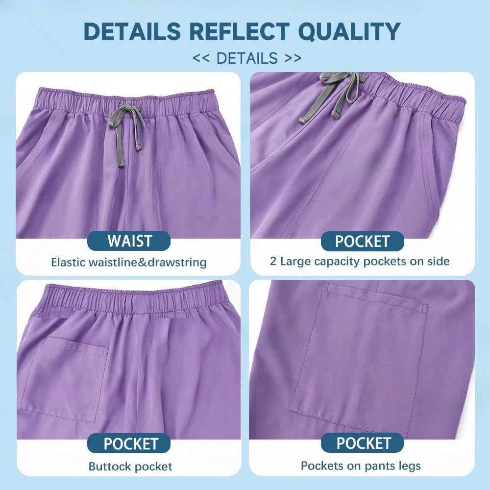 NONECN Unisex Medical Scrub Set for Nurses and Dentists