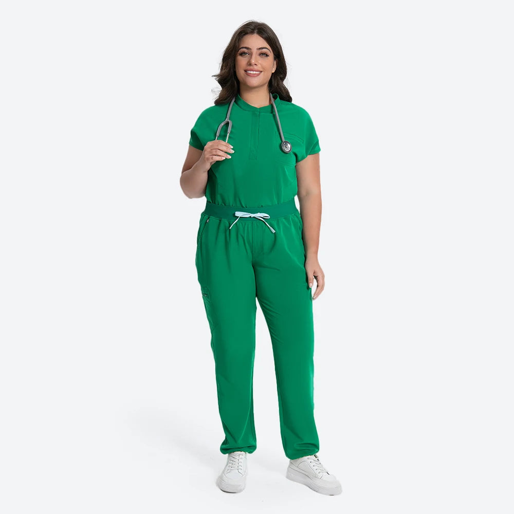 KUNGFU SCRUBS Nurses Uniforms Women Medical Scrubs Set Antibacterial