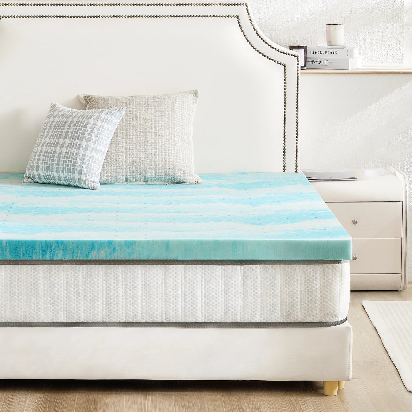 JHK Memory Foam Mattress Topper Gel Cooling Bedding