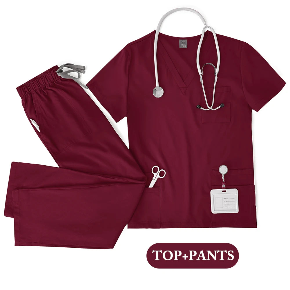 Unisex Medical Scrubs Set For Nurses And Doctors Workwear